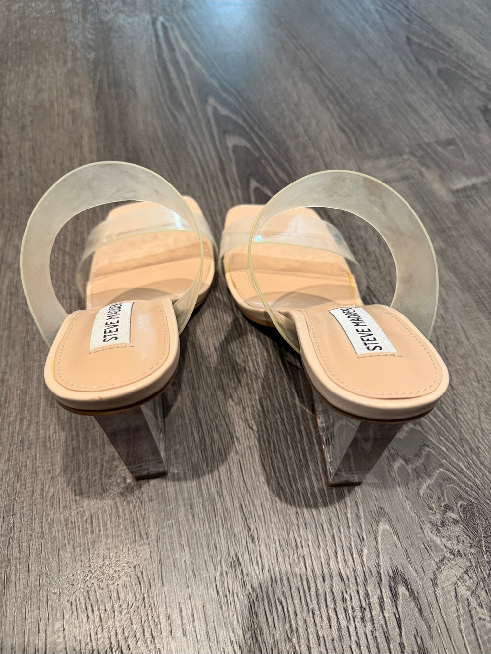 Steve Madden Clear Strap Block Heel Sandals - Picture 5 of 8